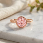 1 CT Lab Grown Pink Diamond Bezel Set Engagement Ring with IGI Certificate VVS - Rosec Jewels