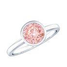 1 CT Lab Grown Pink Diamond Bezel Set Engagement Ring with IGI Certificate VVS - Rosec Jewels