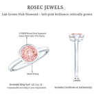 1 CT Lab Grown Pink Diamond Bezel Set Engagement Ring with IGI Certificate VVS - Rosec Jewels
