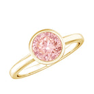1 CT Lab Grown Pink Diamond Bezel Set Engagement Ring with IGI Certificate VVS - Rosec Jewels