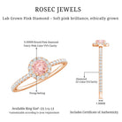 Rosec Jewels-Lab Grown Pink White Diamond Halo Engagement Ring with Certificate