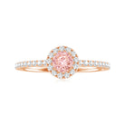 Rosec Jewels-Lab Grown Pink White Diamond Halo Engagement Ring with Certificate