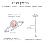 Rosec Jewels-Lab Grown Pink White Diamond Halo Engagement Ring with Certificate