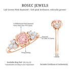 Nature Inspired Lab Grown Pink Diamond Flower Engagement Ring with IGI Certificate E-VS1 - Rosec Jewels