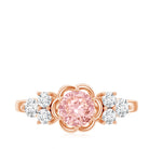 Nature Inspired Lab Grown Pink Diamond Flower Engagement Ring with IGI Certificate E-VS1 - Rosec Jewels