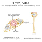 Nature Inspired Lab Grown Pink Diamond Flower Engagement Ring with IGI Certificate E-VS1 - Rosec Jewels