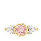 Nature Inspired Lab Grown Pink Diamond Flower Engagement Ring with IGI Certificate E-VS1 - Rosec Jewels