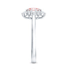 Rosec Jewels-1 CT Lab Grown Pink and White Diamond Halo Engagement Ring