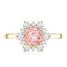 Rosec Jewels-1 CT Lab Grown Pink and White Diamond Halo Engagement Ring