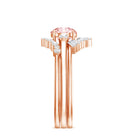 Certified Lab Grown Pink White Diamond Trio Wedding Ring Set VVS - Rosec Jewels