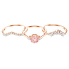 Certified Lab Grown Pink White Diamond Trio Wedding Ring Set VVS - Rosec Jewels