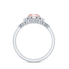 Certified Lab Grown Pink White Diamond Trio Wedding Ring Set VVS - Rosec Jewels