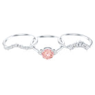 Certified Lab Grown Pink White Diamond Trio Wedding Ring Set VVS - Rosec Jewels
