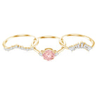 Certified Lab Grown Pink White Diamond Trio Wedding Ring Set VVS - Rosec Jewels