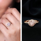 IGI Certified Lab Grown Pink Diamond Halo Engagement Ring for Women Fancy Pink - VS1 - Rosec Jewels