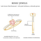 Rosec Jewels-1 CT Lab Grown Pink Diamond Heart Engagement Ring with Side Stones