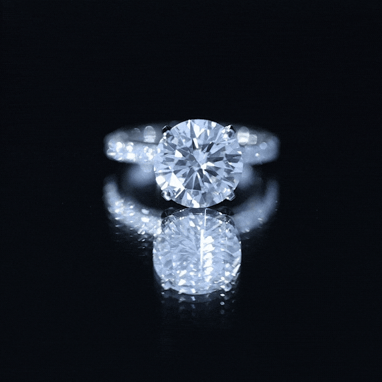 Lab Grown 4 Carat Diamond Solitaire Engagement Ring with IGI Certificate Lab - ( E-VS1 ) - Rosec Jewels