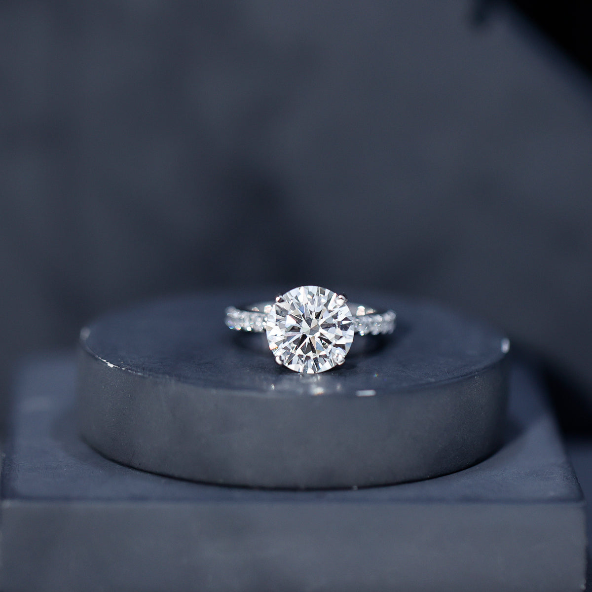 Lab Grown 4 Carat Diamond Solitaire Engagement Ring with IGI Certificate Lab - ( E-VS1 ) - Rosec Jewels