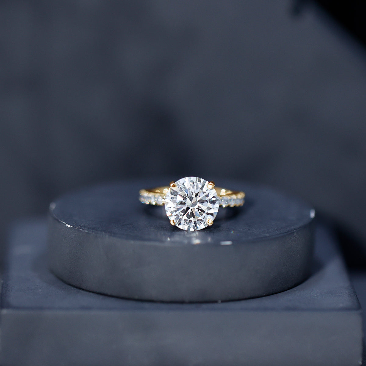 Lab Grown 4 Carat Diamond Solitaire Engagement Ring with IGI Certificate Lab - ( E-VS1 ) - Rosec Jewels