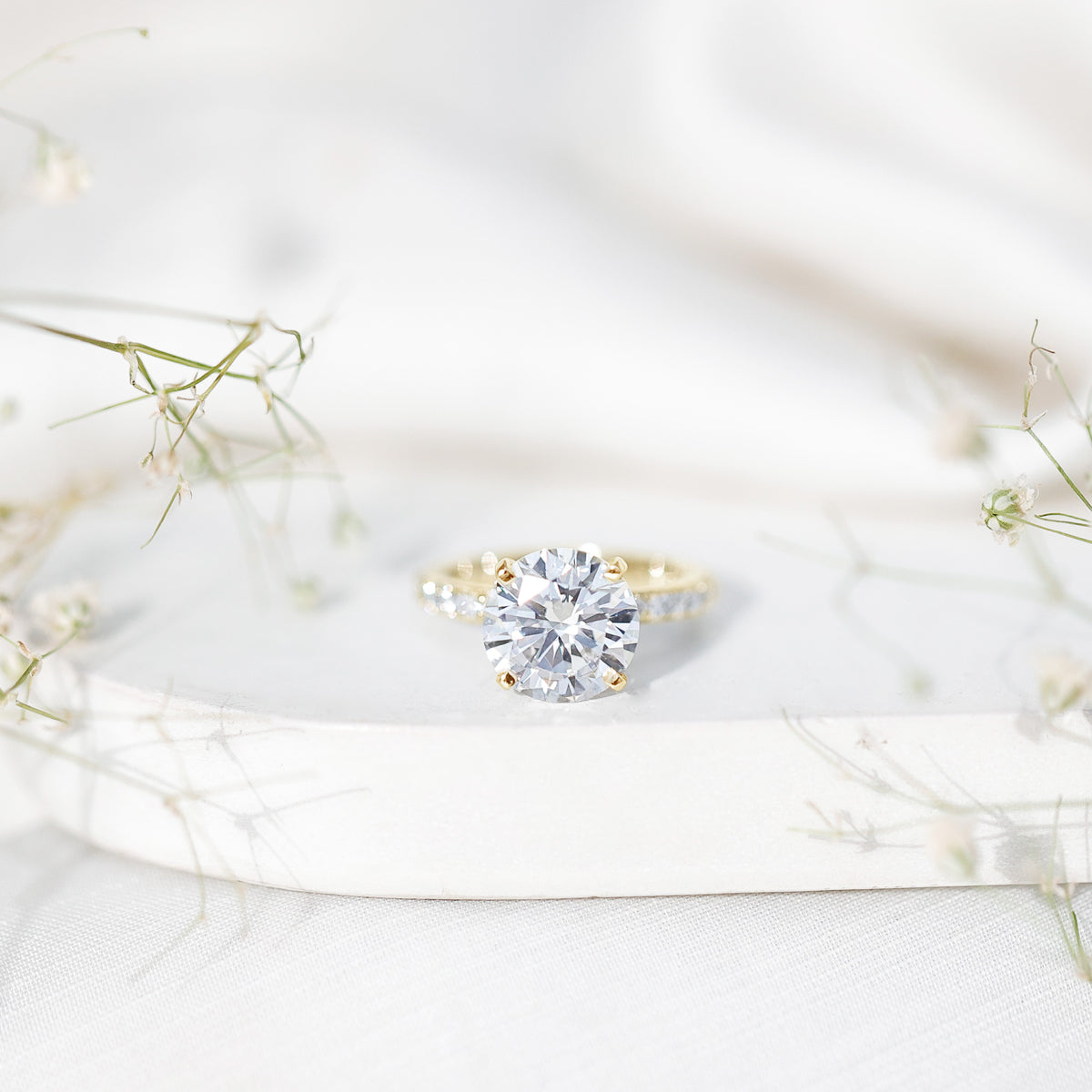 Lab Grown 4 Carat Diamond Solitaire Engagement Ring with IGI Certificate Lab - ( E-VS1 ) - Rosec Jewels