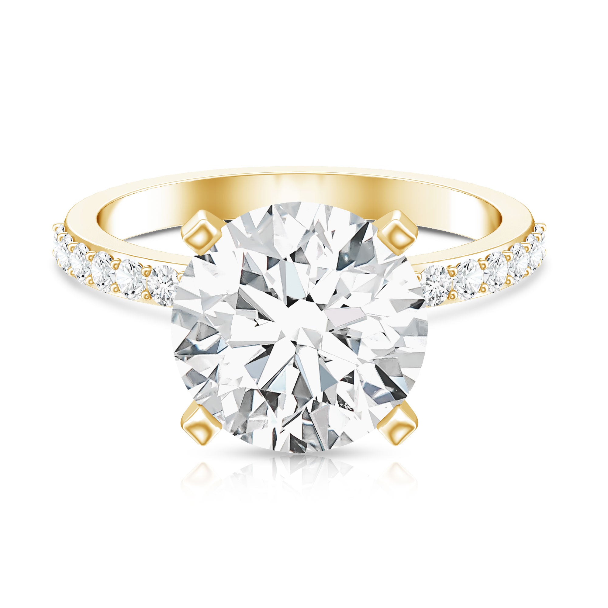 Rosec Jewels-Lab Grown 4 Carat Diamond Solitaire Engagement Ring with IGI Certificate