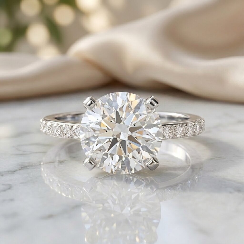 5 Carat Lab Grown IGI Certified Diamond Huge Engagement Ring Lab - ( E-VS1 ) - Rosec Jewels