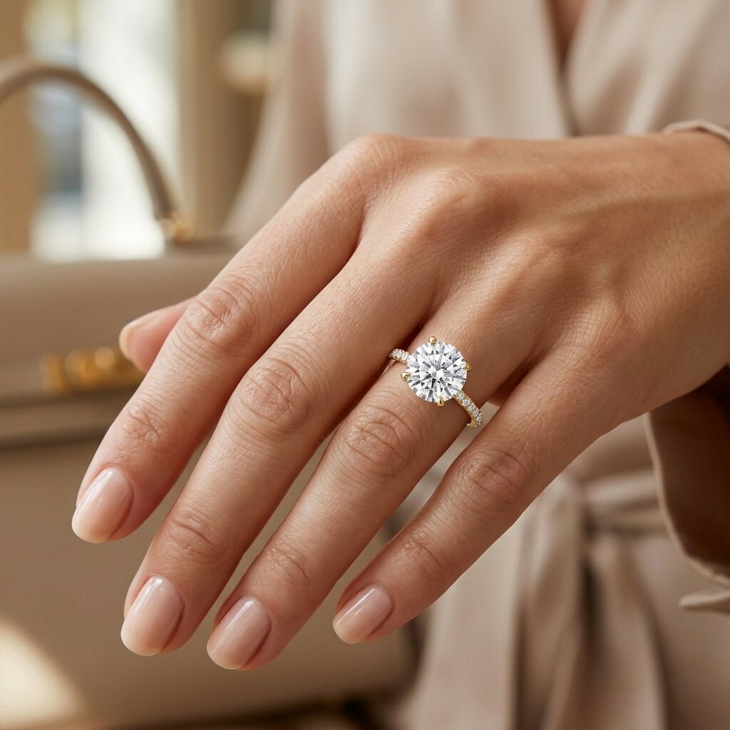 5 Carat Lab Grown IGI Certified Diamond Huge Engagement Ring Lab - ( E-VS1 ) - Rosec Jewels