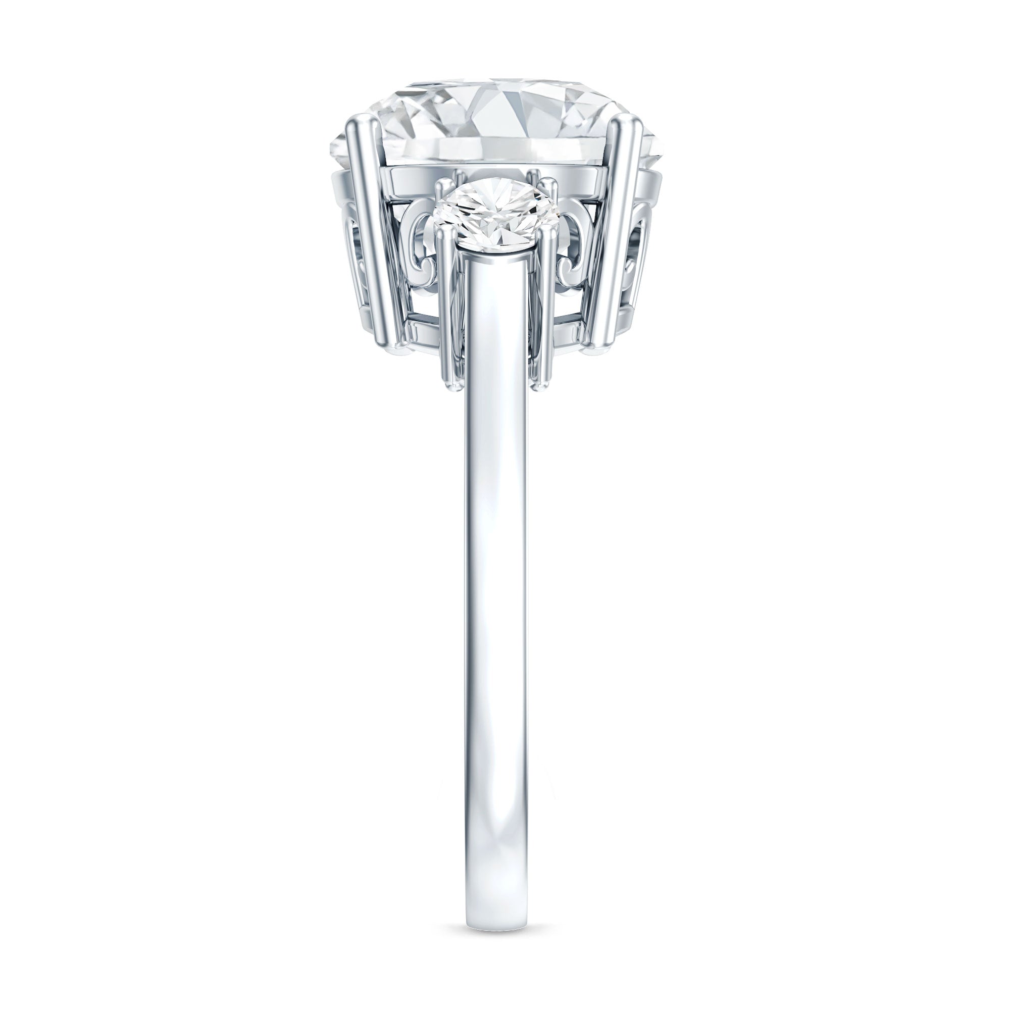 Rosec Jewels-5 Carat Lab Grown Diamond 3 Stone Engagement Ring with IGI Certificate