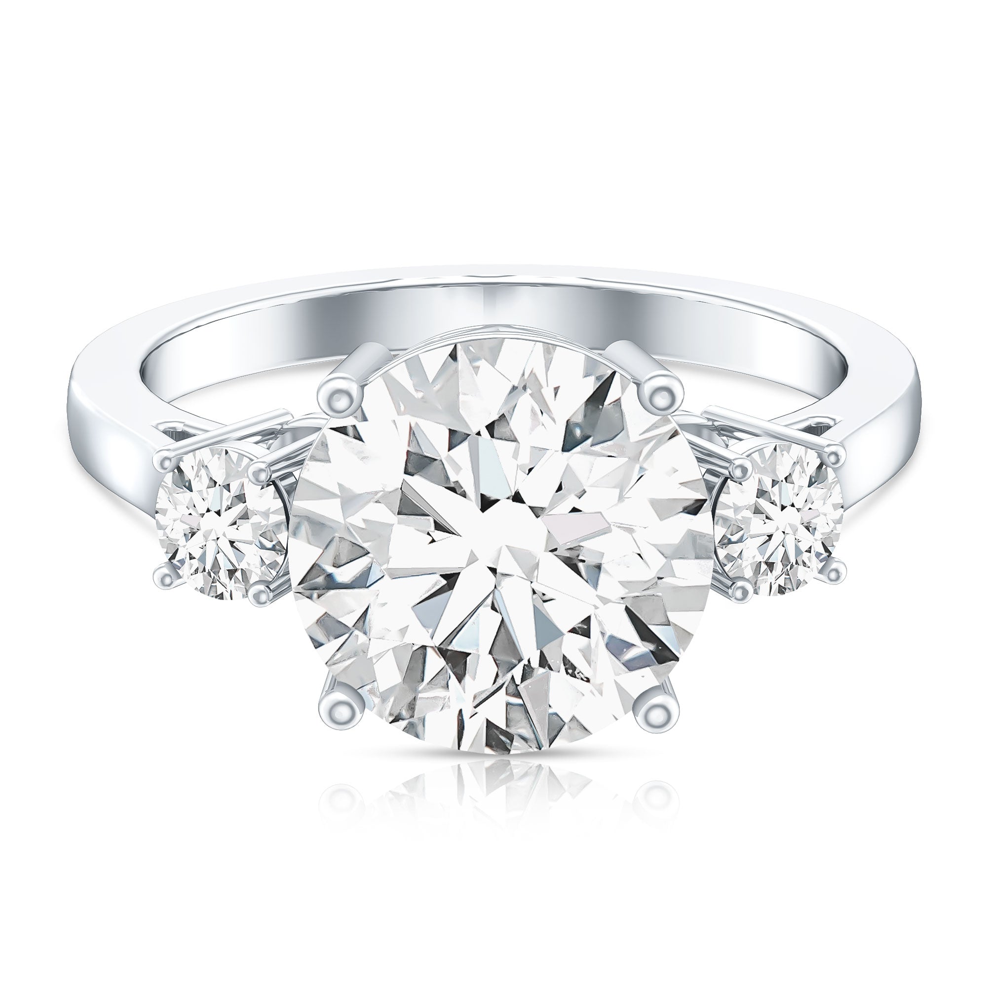 Rosec Jewels-5 Carat Lab Grown Diamond 3 Stone Engagement Ring with IGI Certificate