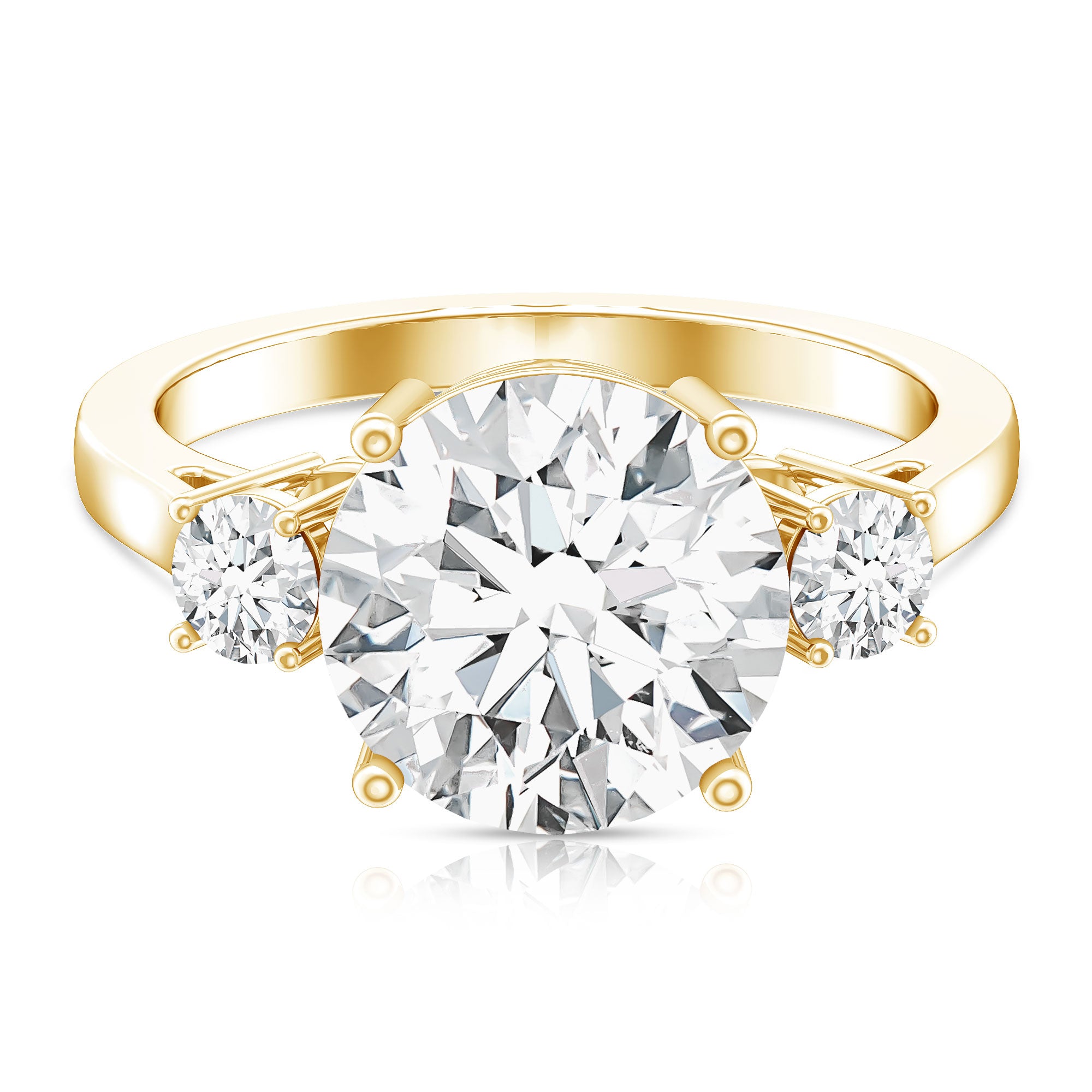 Rosec Jewels-5 Carat Lab Grown Diamond 3 Stone Engagement Ring with IGI Certificate