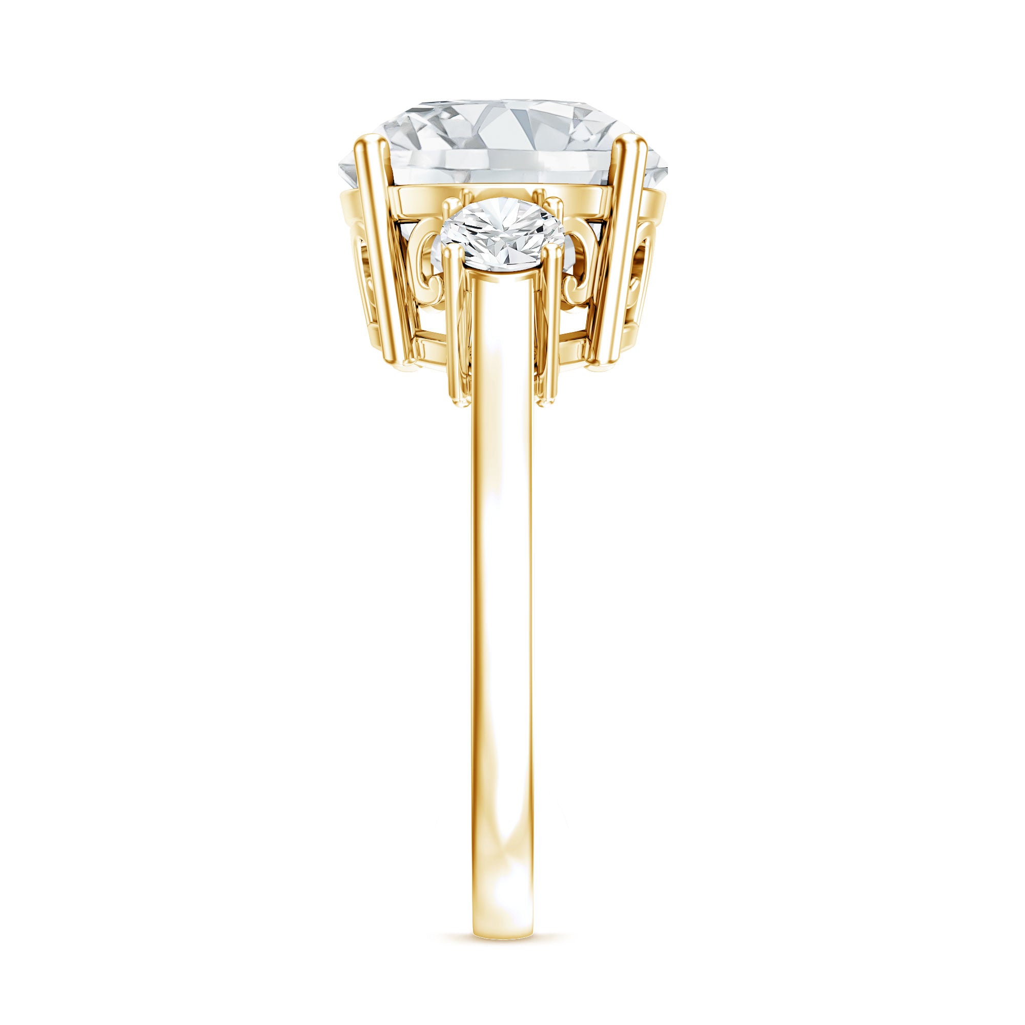 Rosec Jewels-Lab Grown Diamond 3 Stone Engagement Ring With IGI Certificate