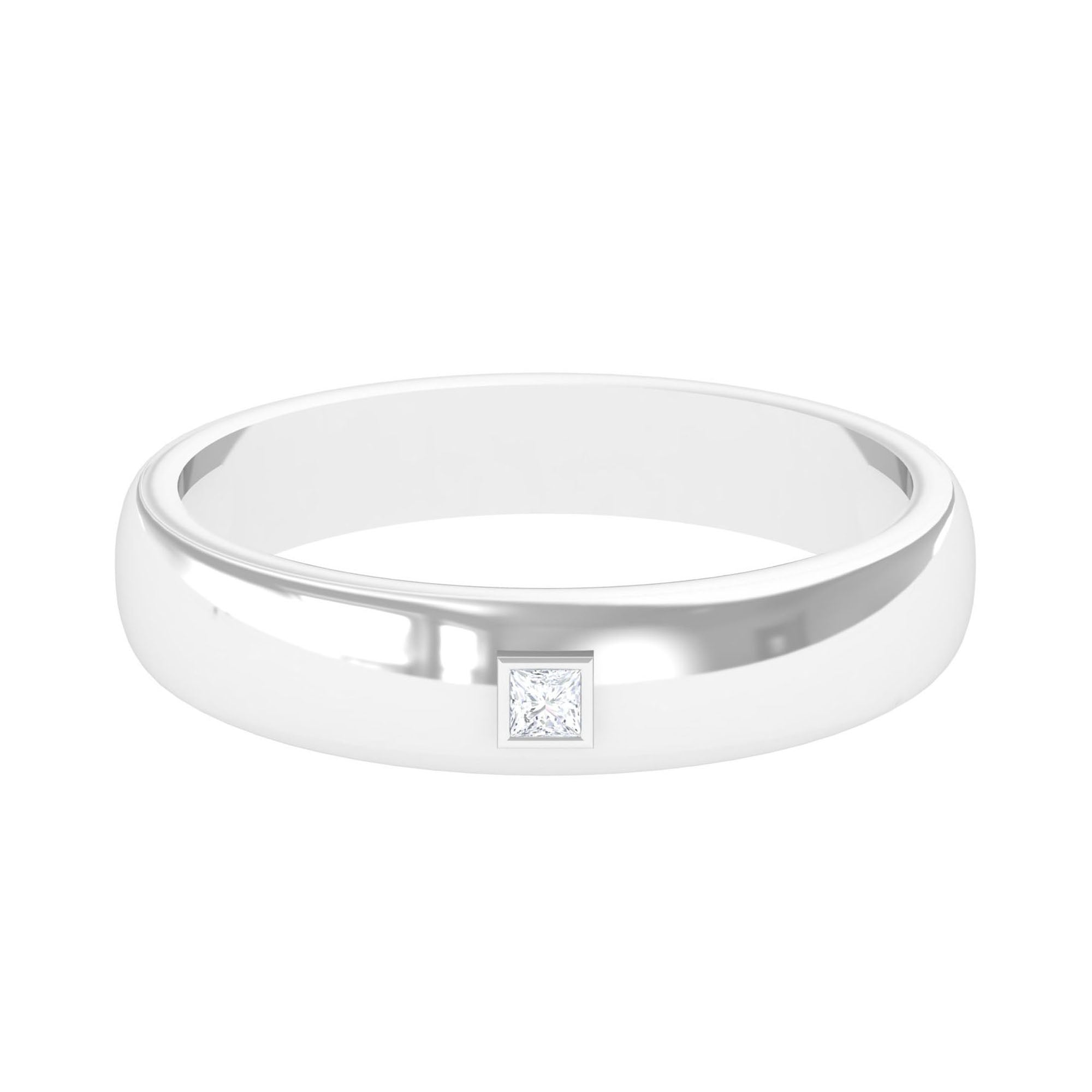 Princess Cut Diamond Solitaire Band Ring Diamond - ( HI-SI ) - Color and Clarity - Rosec Jewels