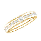 Bezel Set Diamond Unisex Wedding Band Natural - ( HI-SI ) - Rosec Jewels
