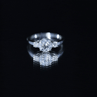 Moissanite Three Stone Round Engagement ring D-VS1 - Rosec Jewels