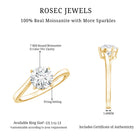 Certified Moissanite Solitaire Engagement Ring with Bypass Shank D-VS1 - Rosec Jewels