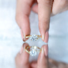 Certified Moissanite Solitaire Engagement Ring with Bypass Shank D-VS1 - Rosec Jewels