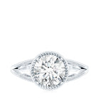 2 CT Round Cut Moissanite Solitaire Engagement Ring with Split Shank D-VS1 - Rosec Jewels