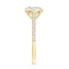 Certified Moissanite Round Cut Solitaire Ring with Side Stones D-VS1 - Rosec Jewels