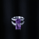 2 Carat Amethyst Cushion Cut Engagement Ring with Diamond AAA - Rosec Jewels