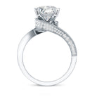 3.5 CT Moissanite Bypass Engagement Ring with Milgrain Detailing D-VS1 - Rosec Jewels