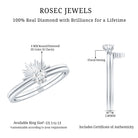 Certified Natural Diamond Promise Ring with Sunburst Enhancer Natural - ( HI-SI ) - Rosec Jewels