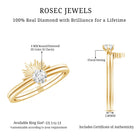 Certified Natural Diamond Promise Ring with Sunburst Enhancer Natural - ( HI-SI ) - Rosec Jewels