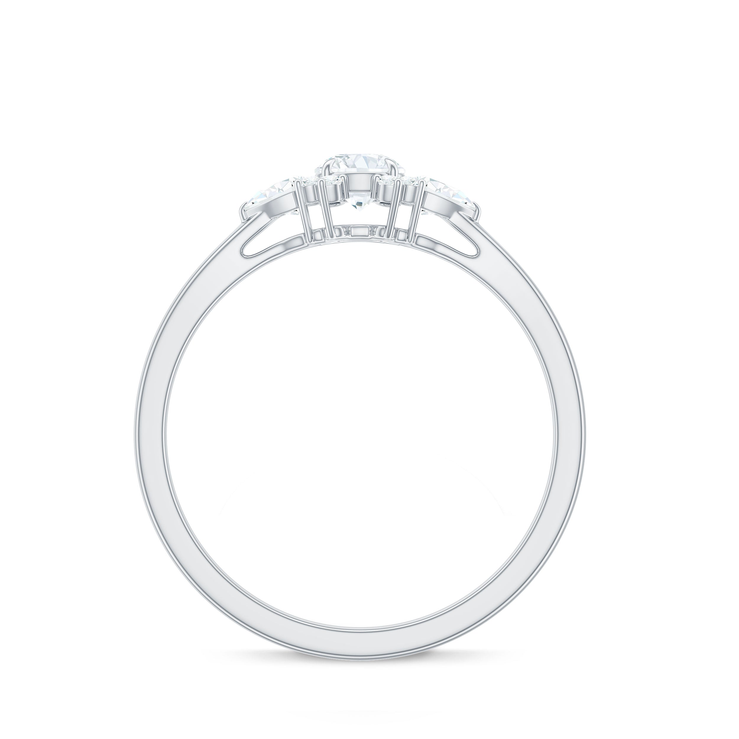 Natural Diamond Promise Ring with Certificate Natural - ( HI-SI ) - Rosec Jewels