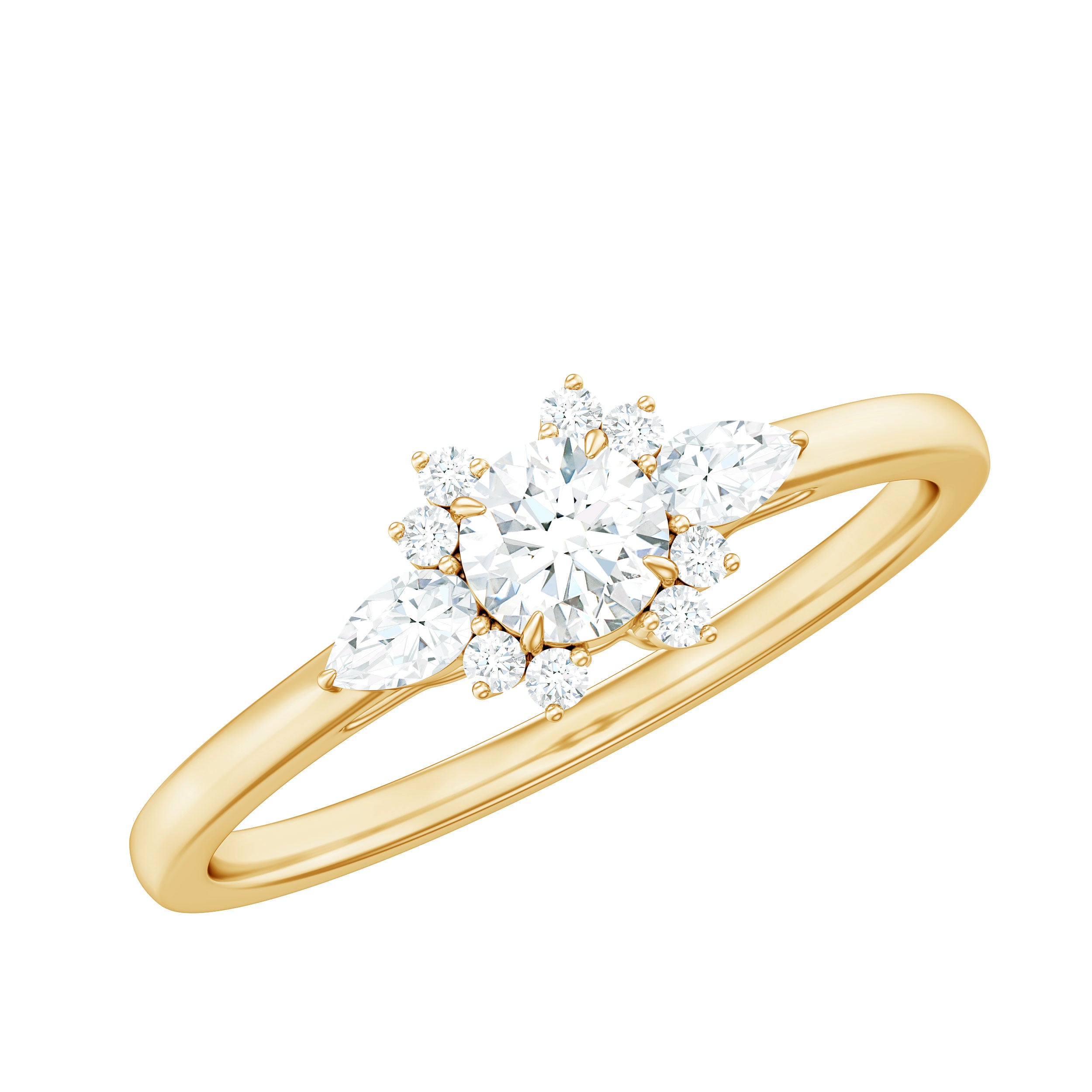 Natural Diamond Promise Ring with Certificate Natural - ( HI-SI ) - Rosec Jewels