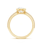 Bezel Set Moissanite Pear Engagement Ring with Filigree Details D-VS1 - Rosec Jewels