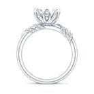 8 MM Asscher Cut Moissanite Solitaire Engagement Ring in Petal Prong Setting D-VS1 - Rosec Jewels