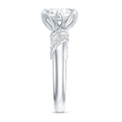 8 MM Asscher Cut Moissanite Solitaire Engagement Ring in Petal Prong Setting D-VS1 - Rosec Jewels