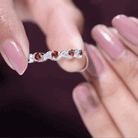 Rosec Jewels-Natural Garnet Diamond Eternity Ring for Anniversary