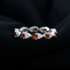 Rosec Jewels-Natural Garnet Diamond Eternity Ring for Anniversary