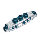London Blue Topaz and Diamond Designer Full Eternity Band AAA - Rosec Jewels